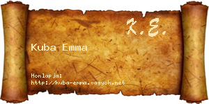 Kuba Emma névjegykártya