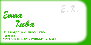 emma kuba business card
